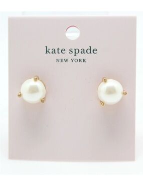 Kate Spade New York Rise and Shine Stud Earrings Cream Multi Gold Plates NWT